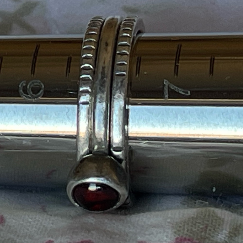 Garnet & Sterling Stack Rings (3) - Picture 13 of 14